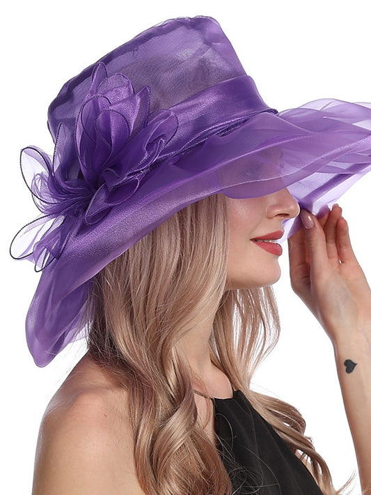 Women's Party Hat Party Wedding Street Floral Pure Color Yellow Red Hat Blue Purple Fall Winter Spring - LuckyFash™