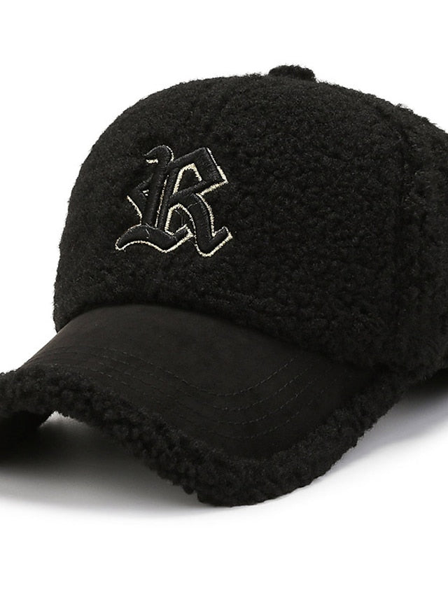 Women's Hat Baseball Cap Winter Hats Black Pink Khaki Outdoor Street Dailywear Embroidery Letter Windproof Comfort Warm - LuckyFash™