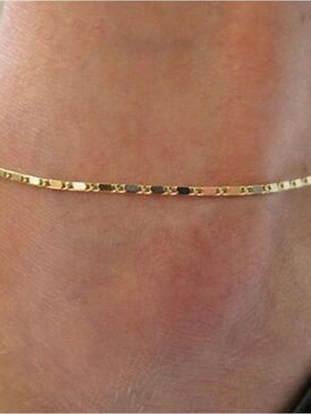 Ankle Bracelet Stylish Simple Women's Body Jewelry For Daily Holiday Alloy Silver Gold 1pcs - LuckyFash™
