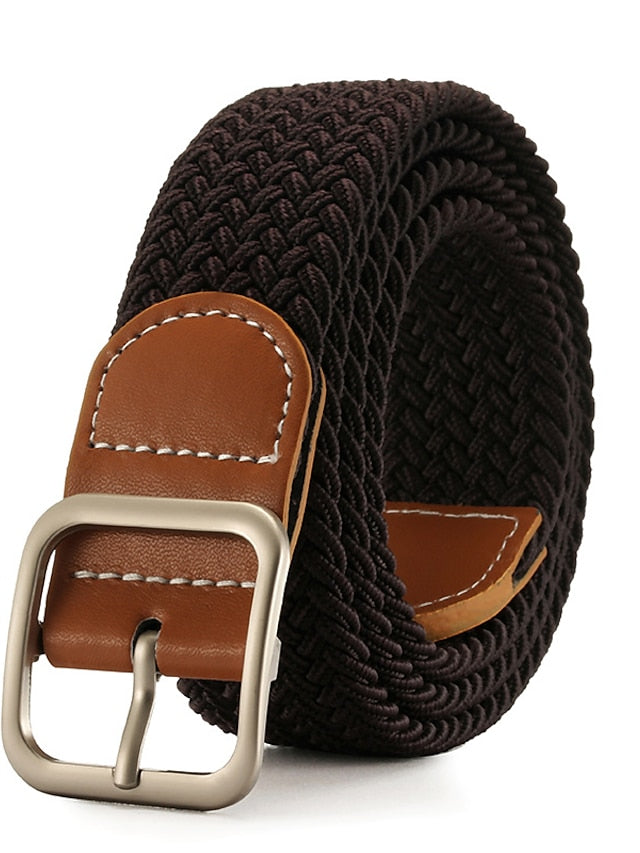 Men's Women's Web Belt Canvas Buckle Free Plain Classic Casual Work Daily Black / White Black Blue Green - LuckyFash™