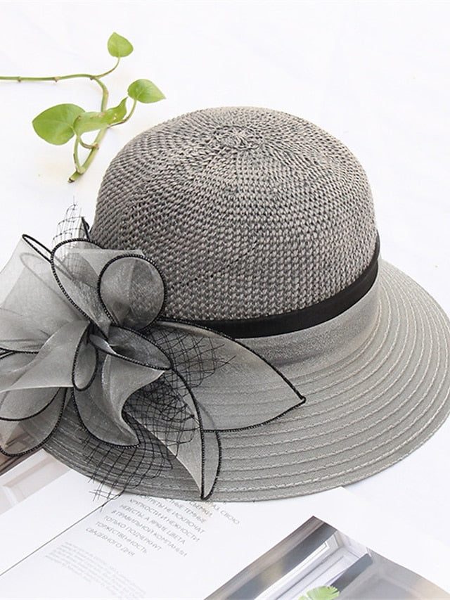 Women's Hat Bucket Hat Sun Hat Pink Wine Khaki Party Outdoor Dailywear Floral Floral Portable Windproof Comfort - LuckyFash™