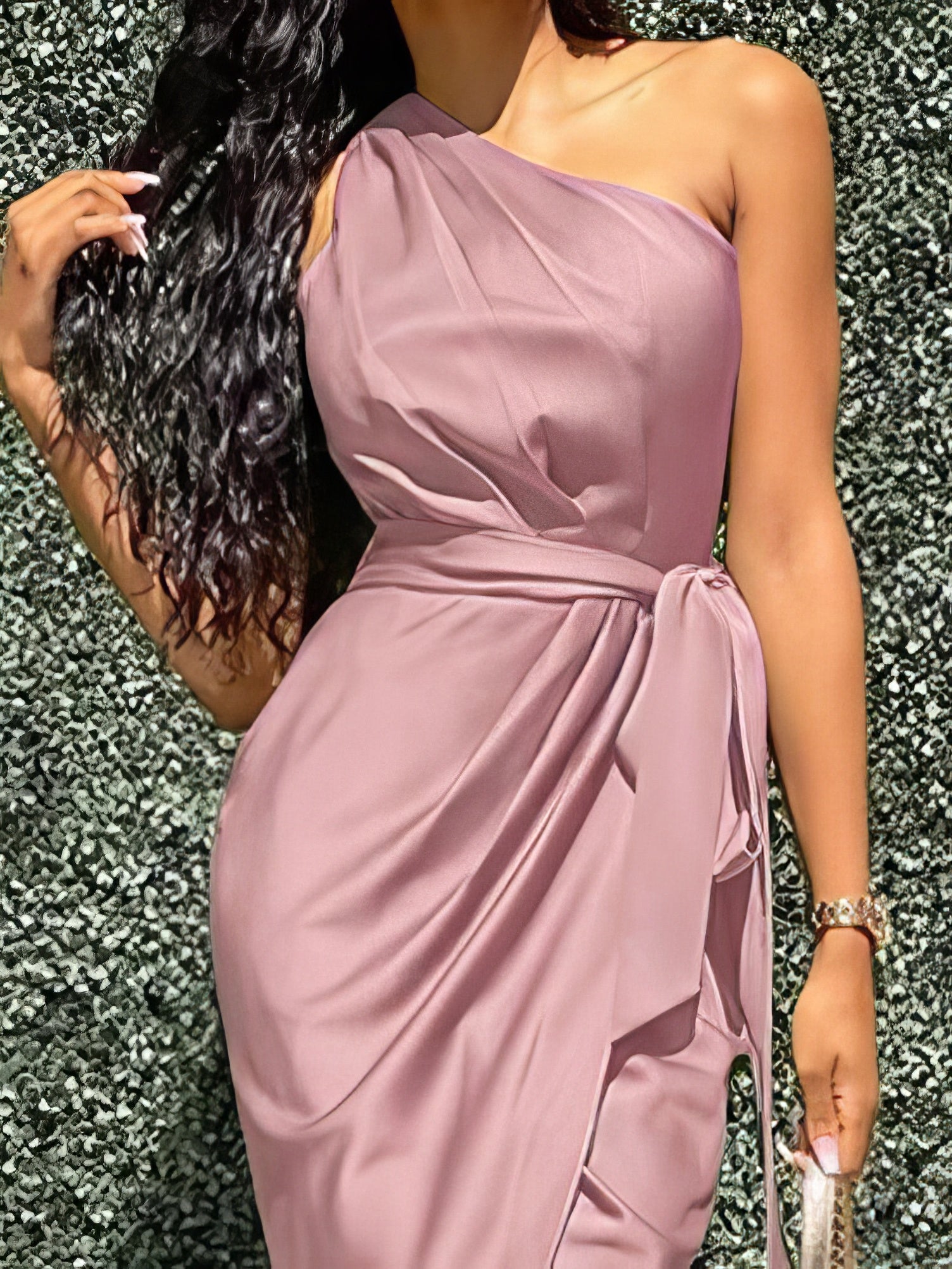 Elegant Slanted Shoulder Sleeveless Long Dress - LuckyFash™