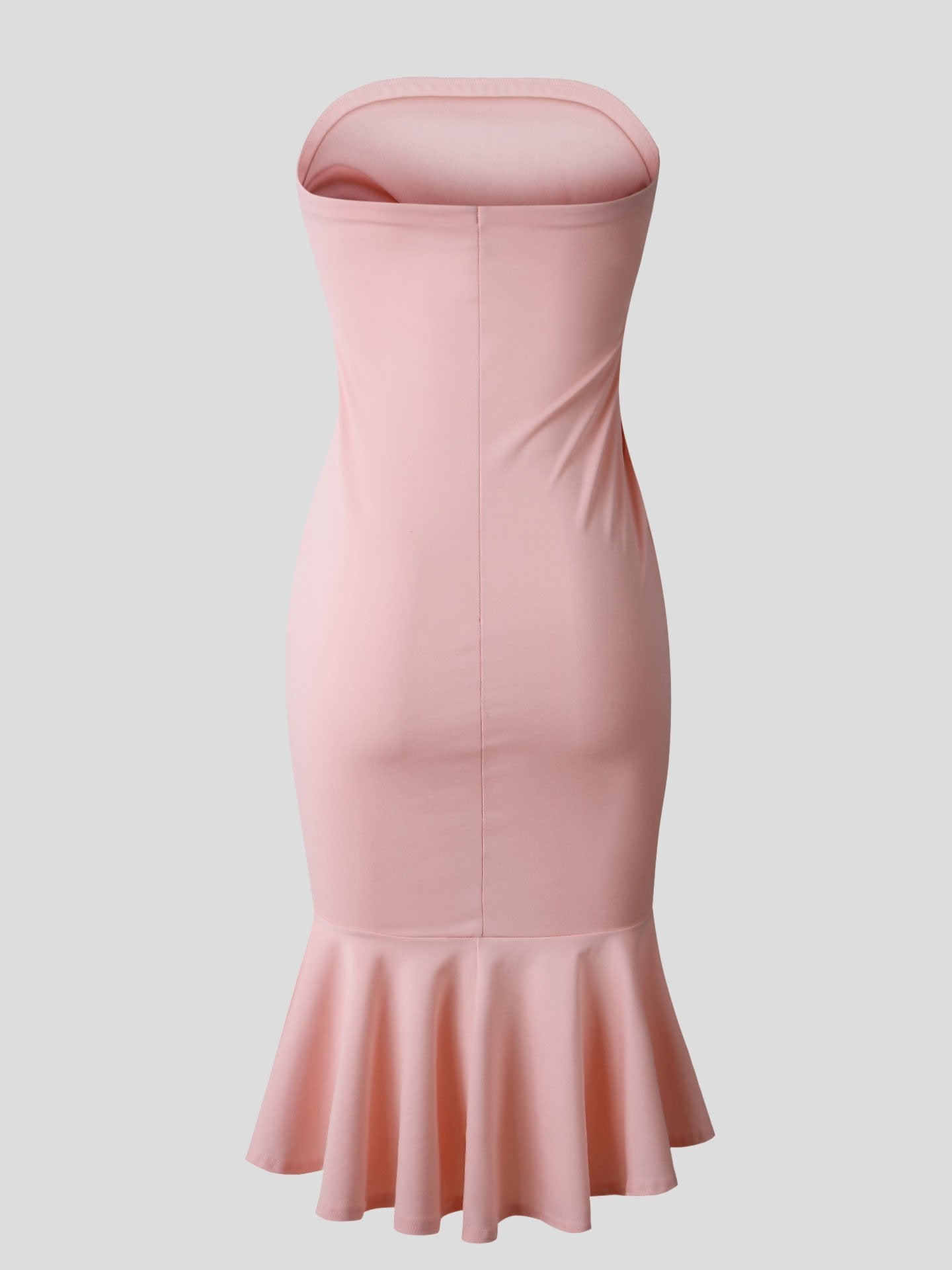 Elegant Solid Tube Top Slit Dress - LuckyFash™
