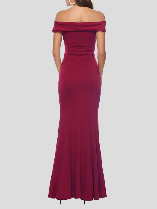 Elegant V-neck Slit Off-the-shoulder Dress - LuckyFash™