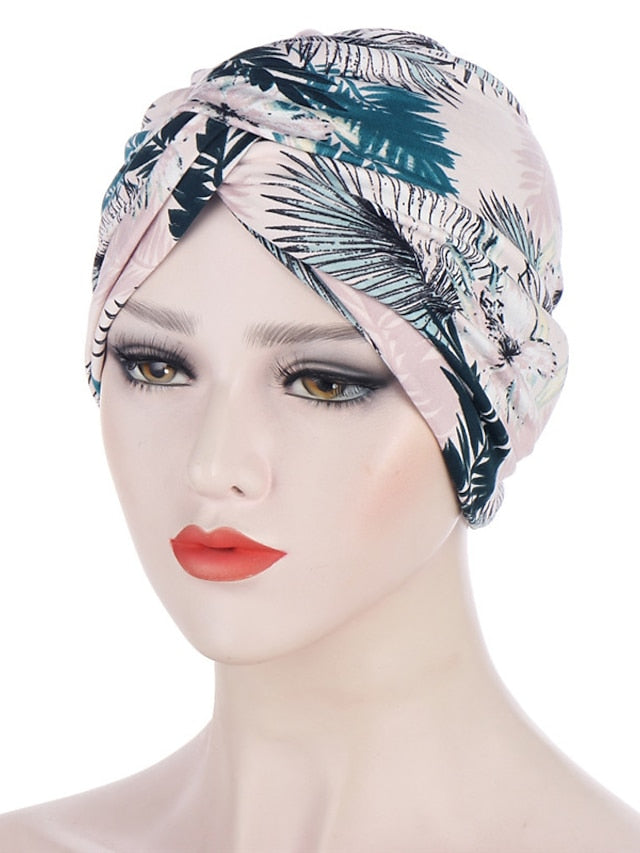 Women Muslim Daily Turban Folding Cross Knotted Hair Scarf Elastic Head Wrap Headwear Bandanas Lady Hair Hats Beanie Hair Loss Accessories - LuckyFash™