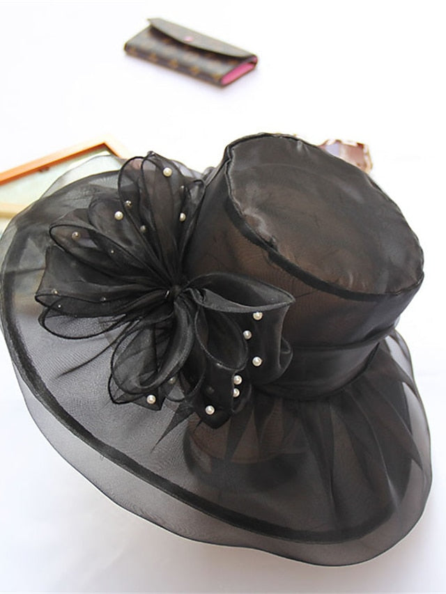 Women's Hat Sun Hat Black Blue Purple Outdoor Home Street Sequins Flower Portable Windproof Comfort - LuckyFash™