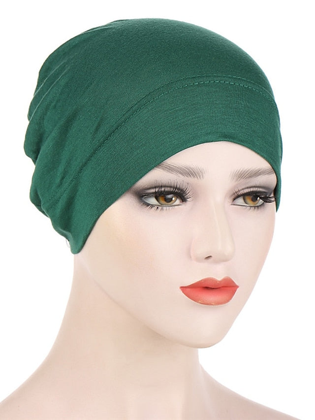 Fashion Multi Color Muslim Underscarf Women Soft Hijab Solid Scarf Turbans Head For Women Caps Islamic Hat - LuckyFash™