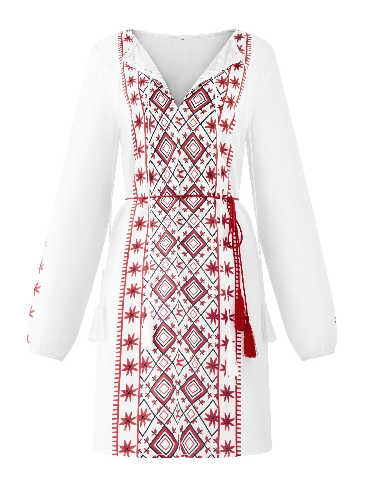 Ethnic Print Long Sleeve Casual Dress - LuckyFash™