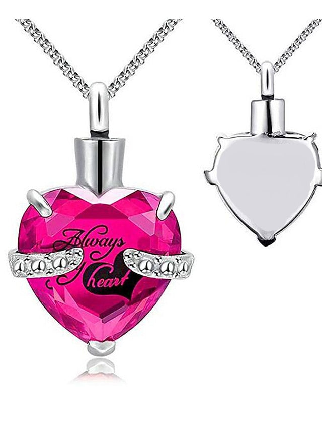 ulatree urn necklaces for ashes cremation jewelry for ashes urns for human ashes heart necklaces for women memorial pendant always in my heart - LuckyFash™