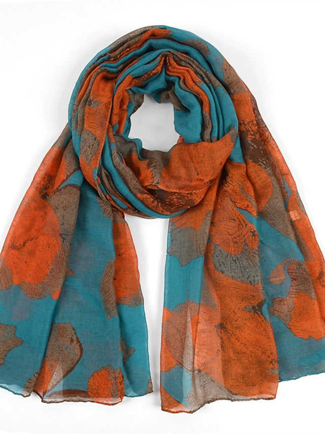 Fashion Spring Summer Fashion Women Scarf Big Floral Print Viscose Ladies Big Shawls Female Scarves Decorate for Women - LuckyFash™