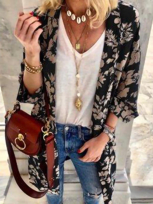 Fashion all-match floral print long sleeve cardigan - LuckyFash™