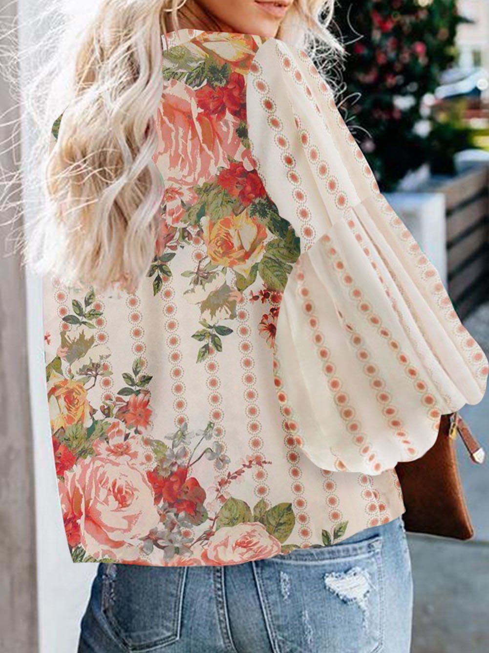 Fashion Floral Print Puff Sleeve Shirt - LuckyFash™