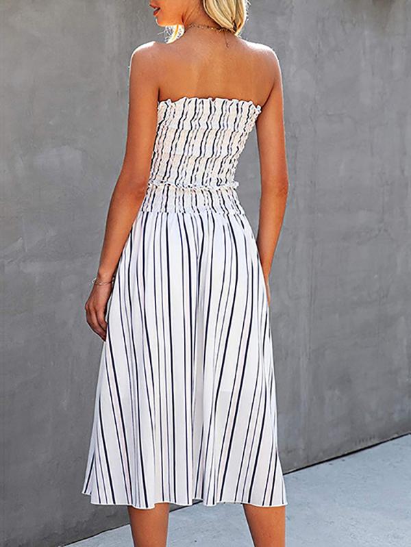 Fashion Stripes Sleeveless Crop Top & Skirt Set - LuckyFash™