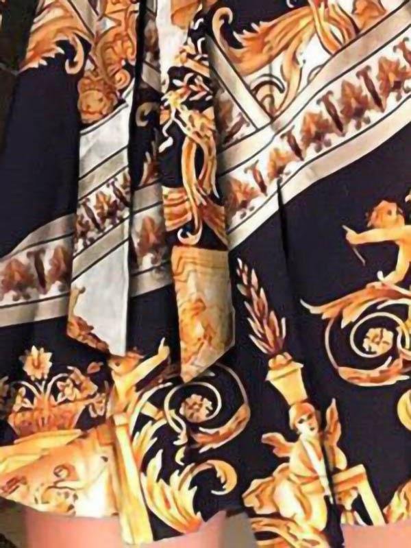 Fashion V-neck Tie Print Dress - LuckyFash™