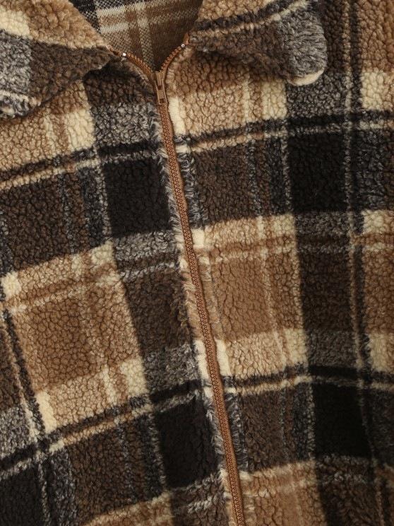 Faux Fur Plaid Teddy Jacket - LuckyFash™