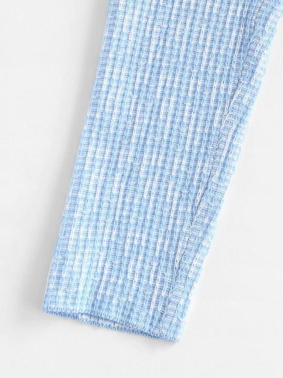 Faux Pearl Button Slim Textured Cardigan - LuckyFash™