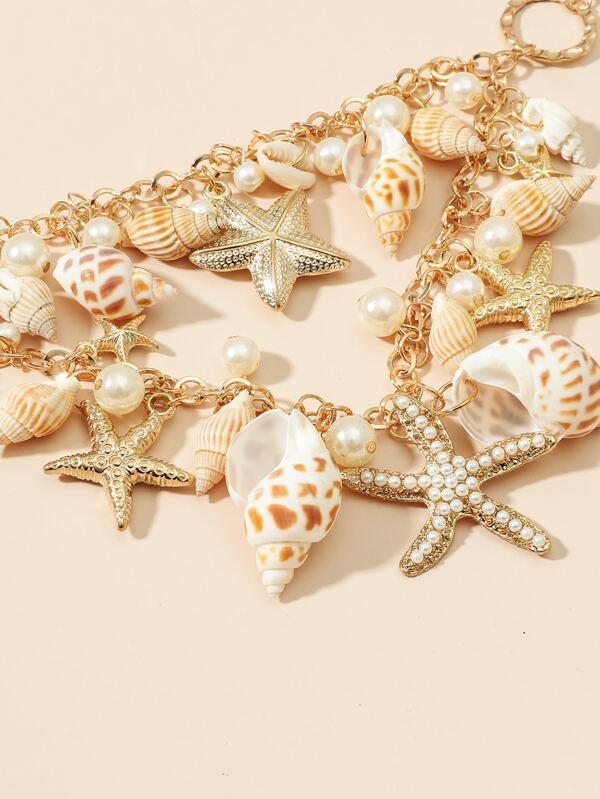 Faux Pearl Conch Charm Necklace - LuckyFash™