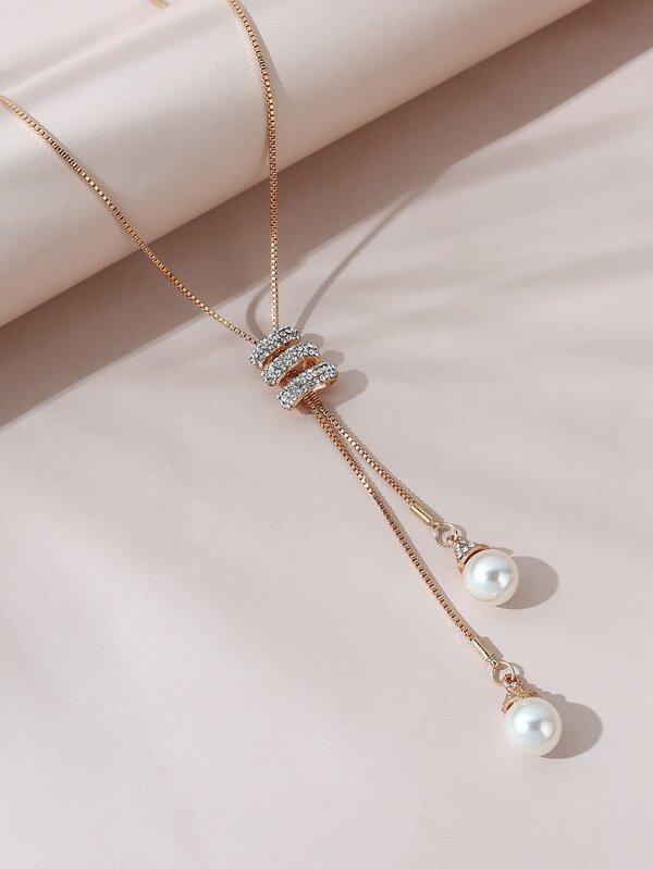 Faux Pearl Pendant Necklace - LuckyFash™