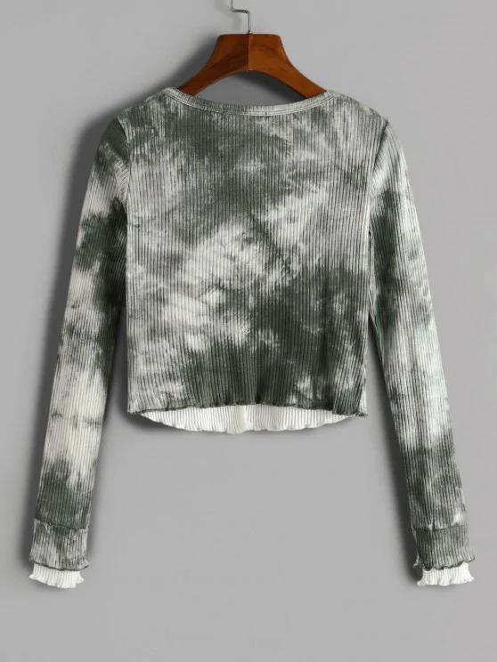 Faux Twinset Tie Dye Cropped T Shirt - LuckyFash™