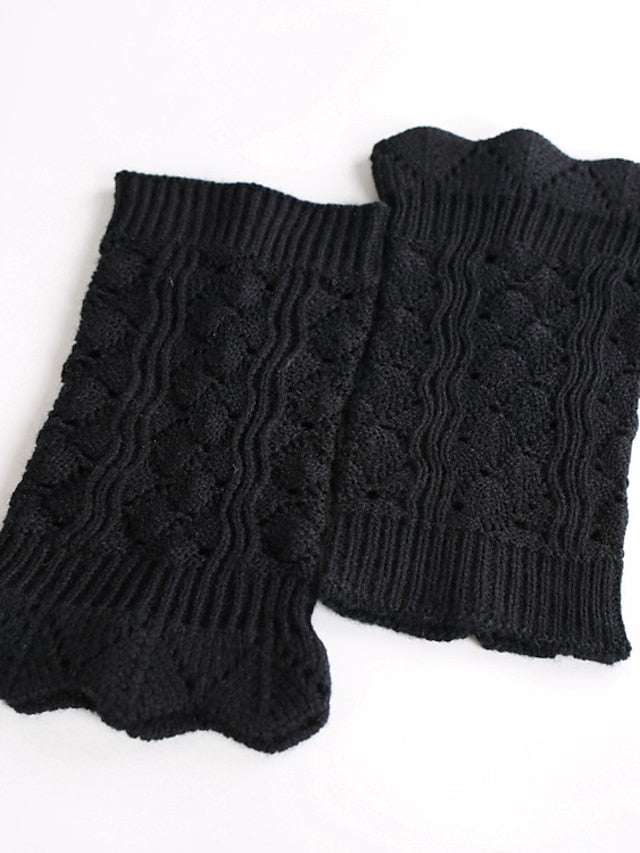 Leg Warmers Boot Cuffs Home Daily Solid Color Knit Casual Boho / Bohemian Warm 1 Pair for Women - LuckyFash™