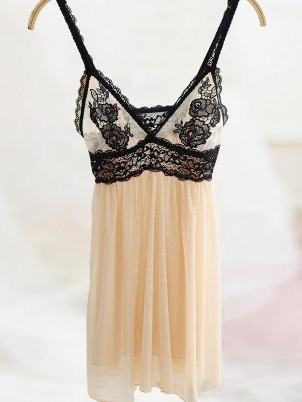 Feminine Mesh Lace Temptation Sleep dress Water-soluble Lace - LuckyFash™