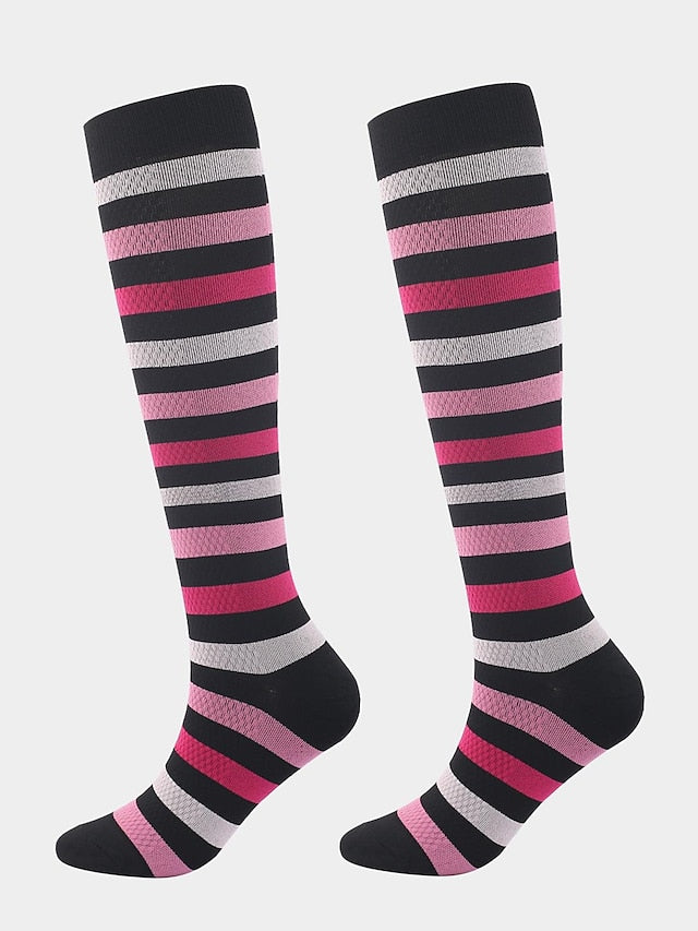 Men's Women's Knee High Socks Training Outdoor Athleisure Stripes Polyester / Cotton Athletic Socks 1 Pair - LuckyFash™