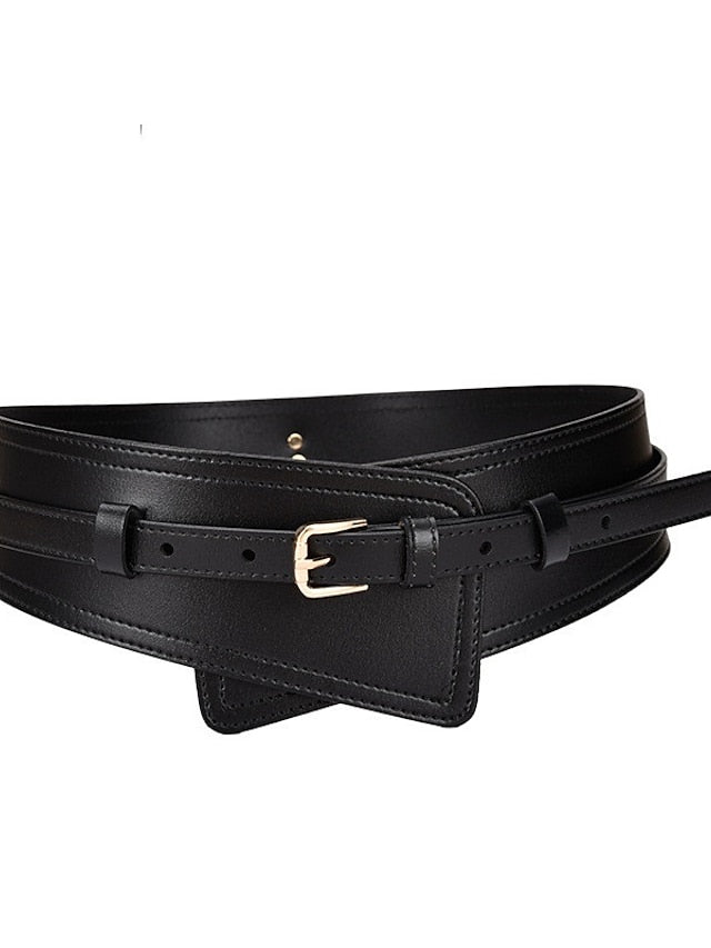 Belt Faux Leather White Black Camel Khaki Orange Wide Belt Outdoor Street Dailywear Holiday Pure Color / Spring / Summer / Fall / Winter for Women - LuckyFash™