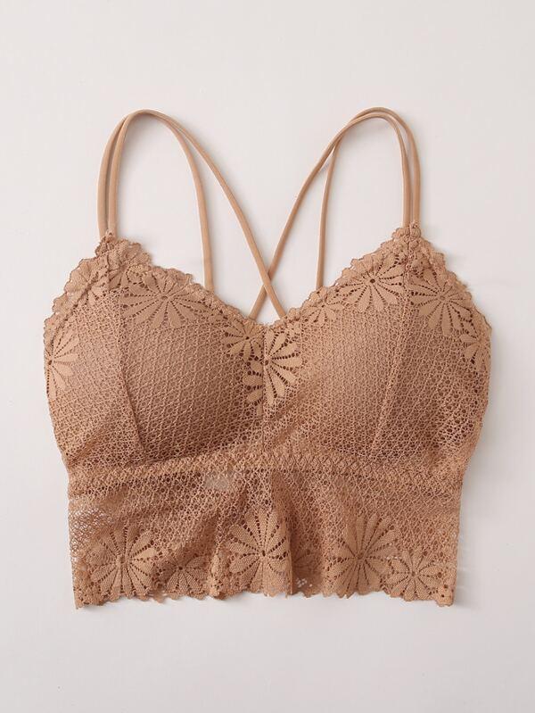 Floral Lace Crisscross Bralette - LuckyFash™