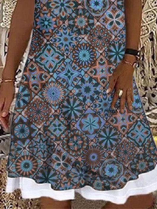 Floral Print Summer Casual Sleeveless A-line Skirt - LuckyFash™