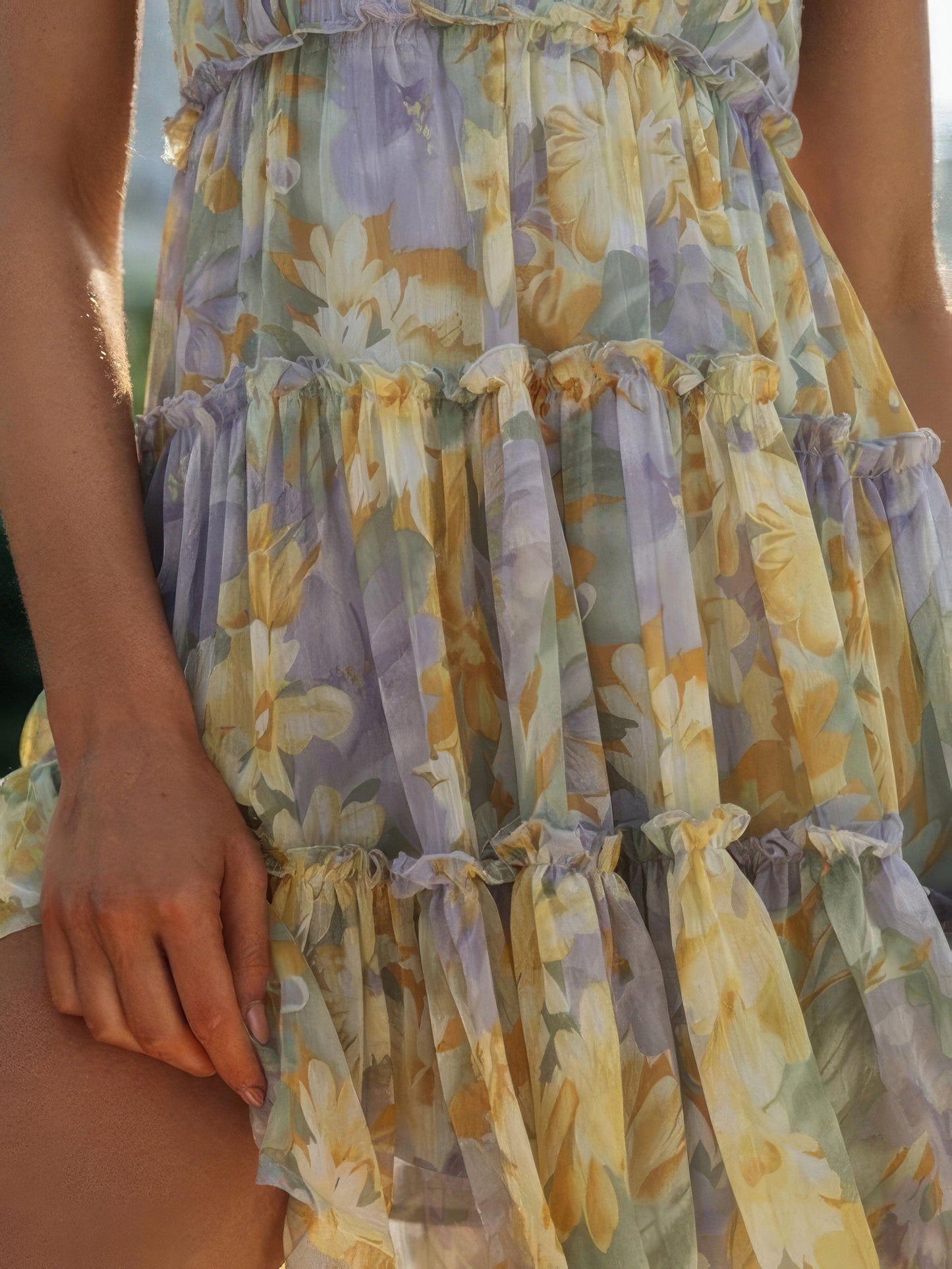 Floral Print Suspender Chiffon Seaside Beach Dress - LuckyFash™