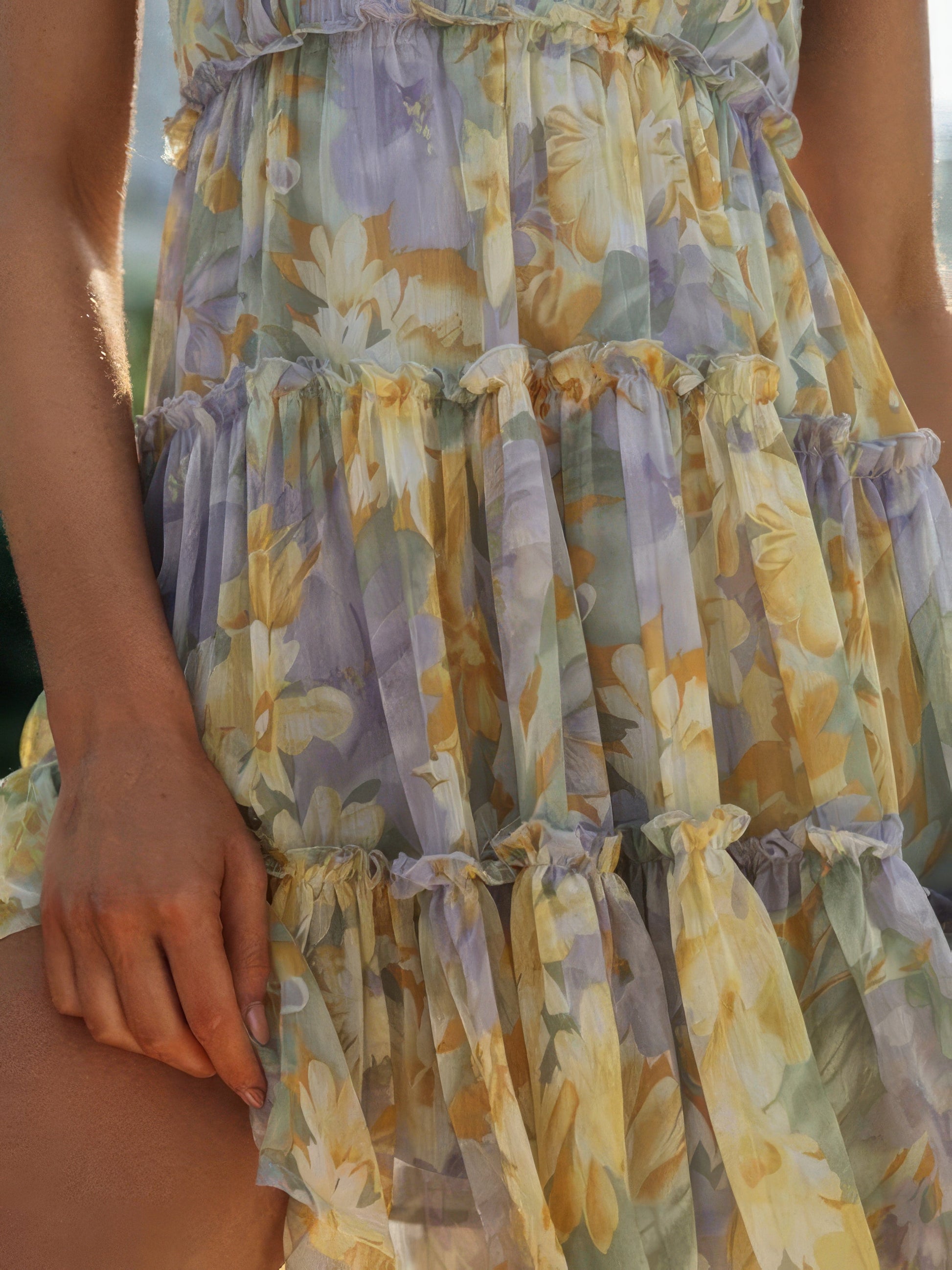 Floral Print Suspender Chiffon Seaside Beach Dress - LuckyFash™
