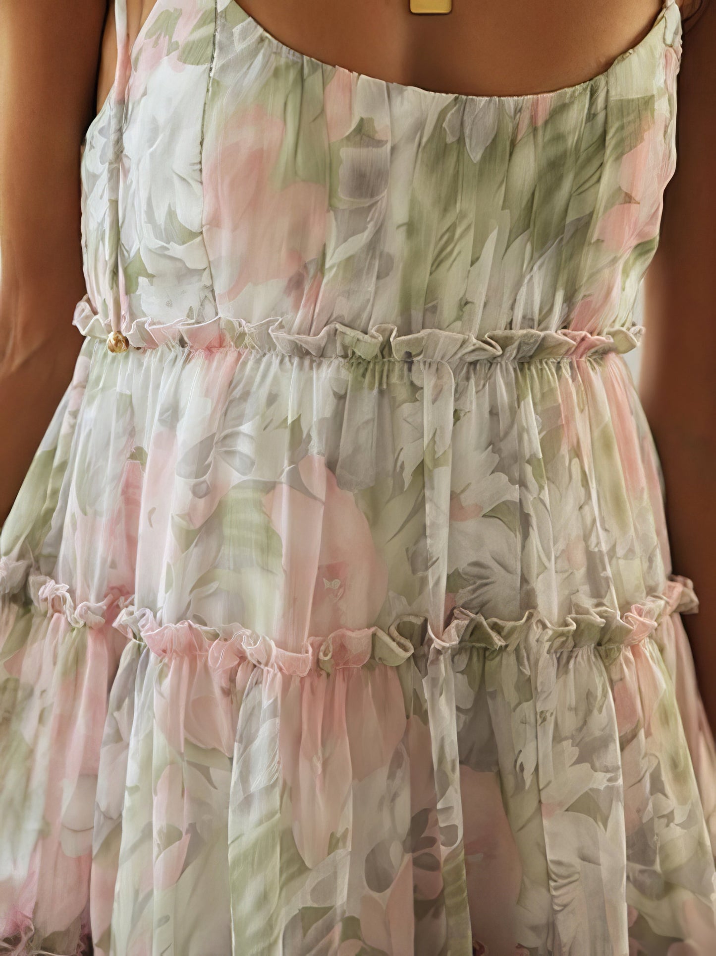 Floral Print Suspender Chiffon Seaside Beach Dress - LuckyFash™