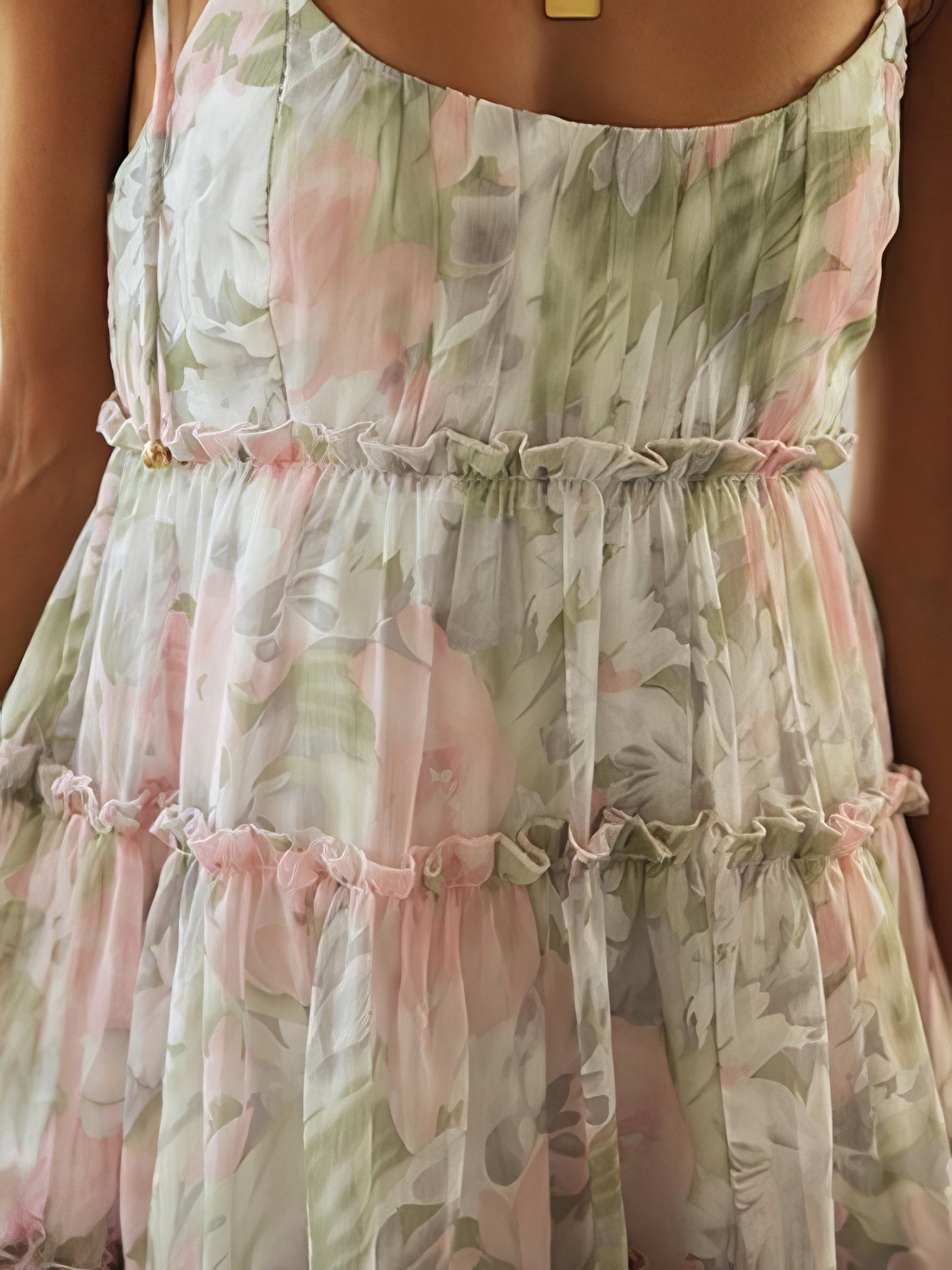 Floral Print Suspender Chiffon Seaside Beach Dress - LuckyFash™