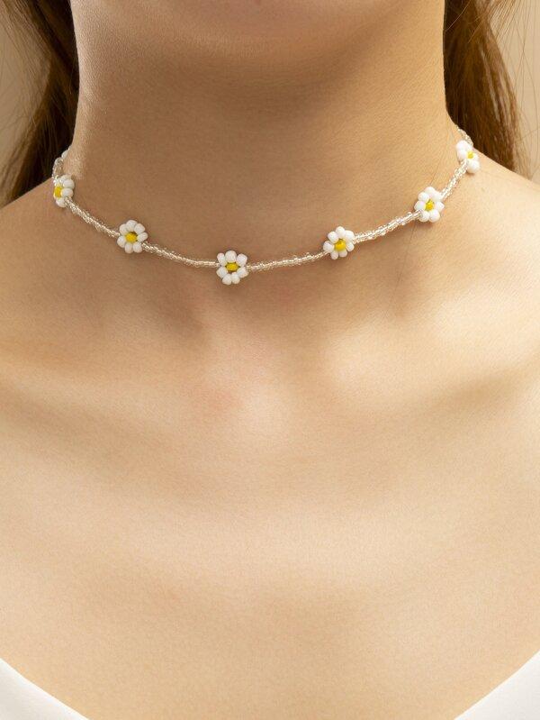 Flower Decor Beaded Necklace - LuckyFash™