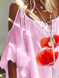 Flower Printed Off-shoulder Mini Dress - LuckyFash™