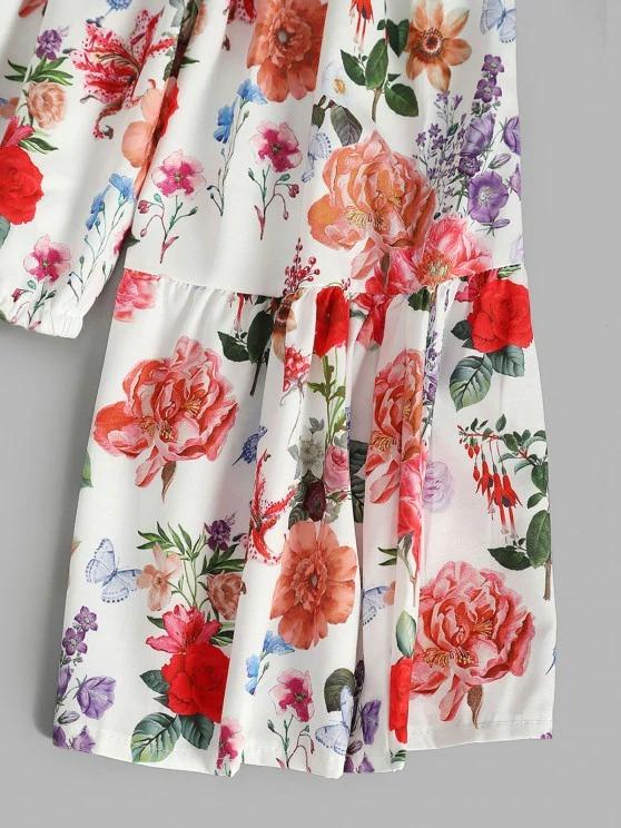 Flower Ruffle Off Shoulder Flare Sleeve Blouse - LuckyFash™