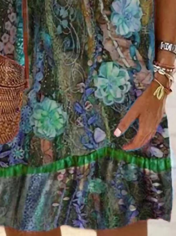 Flowers Print Suspender Mini Dress - LuckyFash™