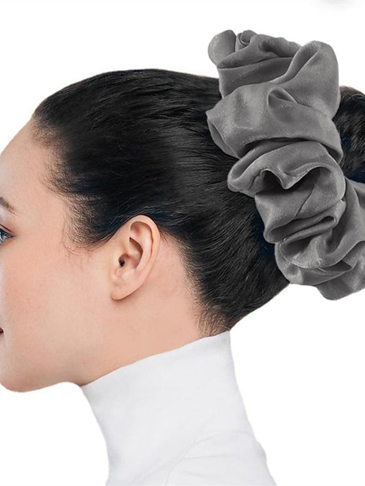 Plain Malaysian Bunch Hair Tie Women Silk Linen Ribbon Wrist Shawl Muslim Hijab Bonnet Volumizing Scrunchie Headband - LuckyFash™