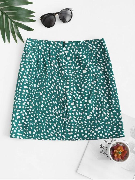 Front Slit Dalmatians Print Mini Skirt - LuckyFash™
