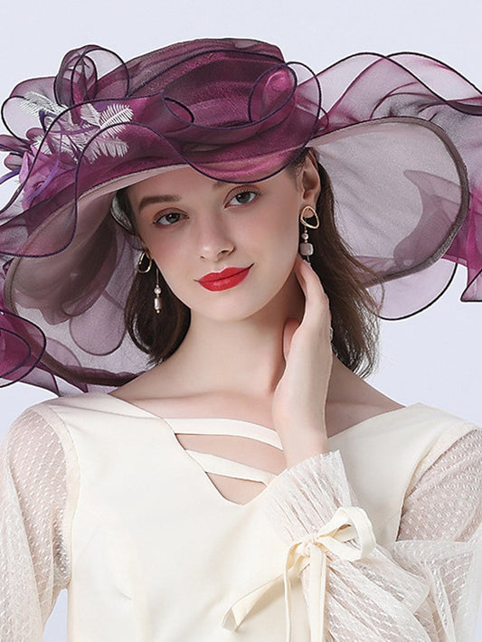 Women's Hat Bucket Hat Sun Hat Green Blue Gold Party Outdoor Dailywear Floral Floral Portable Windproof Comfort - LuckyFash™