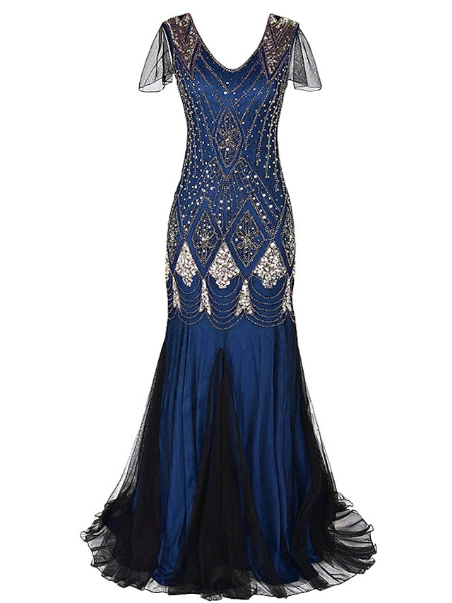 Women‘s Lace Dress Bodycon Vintage Dress Long Dress Maxi Dress Burgundy Dark Green Blue Black Sleeveless Plain Sequins Winter Fall Spring V Neck Fashion Evening Party 2023 Style S M L XL 2XL 3XL - LuckyFash™