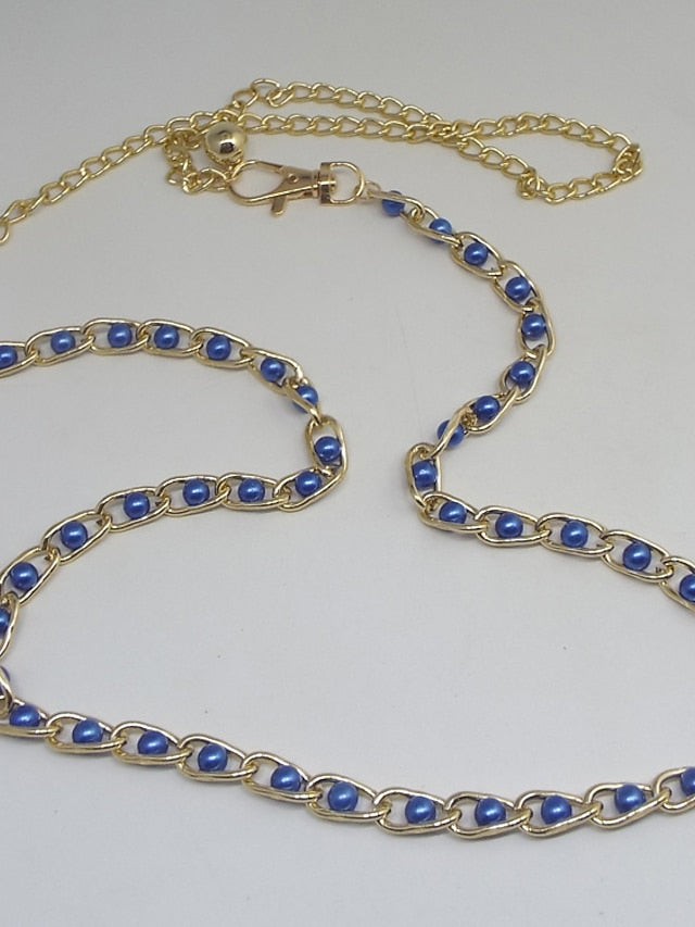 Chain Belt Metal Chain Metal Bucke Geometric Formal Party Daily Green White Black Blue for Women - LuckyFash™