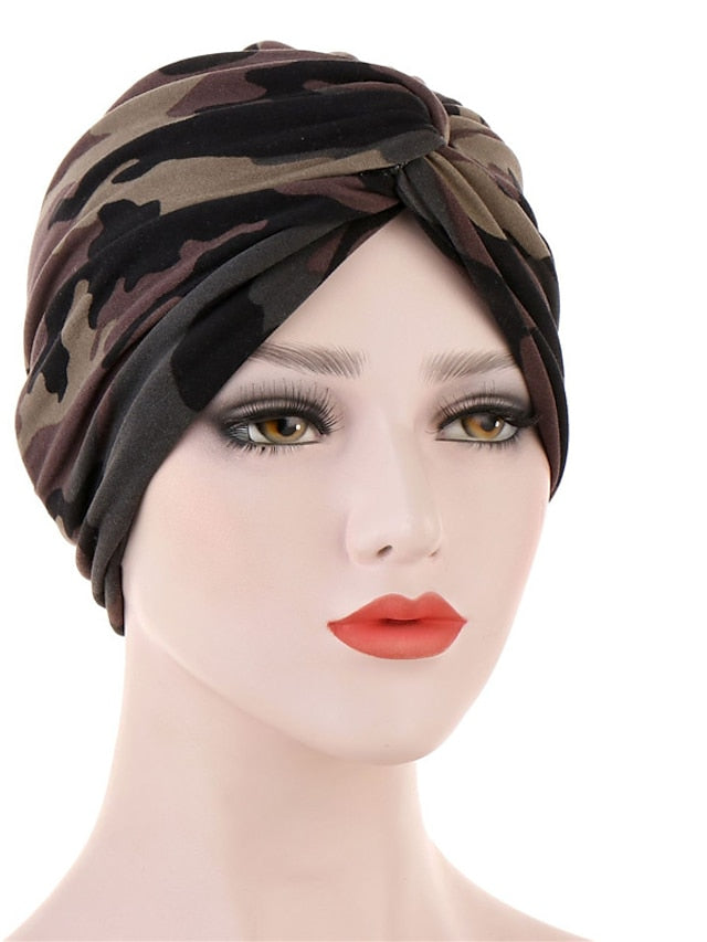 Women Muslim Daily Turban Folding Cross Knotted Hair Scarf Elastic Head Wrap Headwear Bandanas Lady Hair Hats Beanie Hair Loss Accessories - LuckyFash™