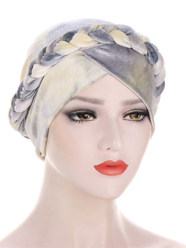 India Tie Dye Turban Cap Muslim Women Hijab Hair Care Hat Braid Headscarf Beanie Bonnet Islamic Headwear Wrap Hair Loss Cover - LuckyFash™