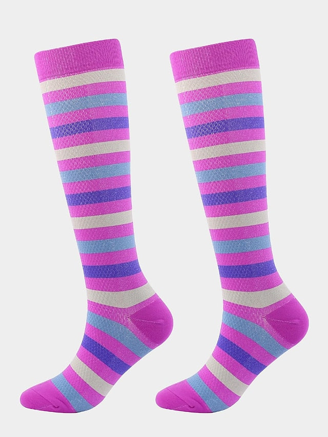 Men's Women's Knee High Socks Training Outdoor Athleisure Stripes Polyester / Cotton Athletic Socks 1 Pair - LuckyFash™