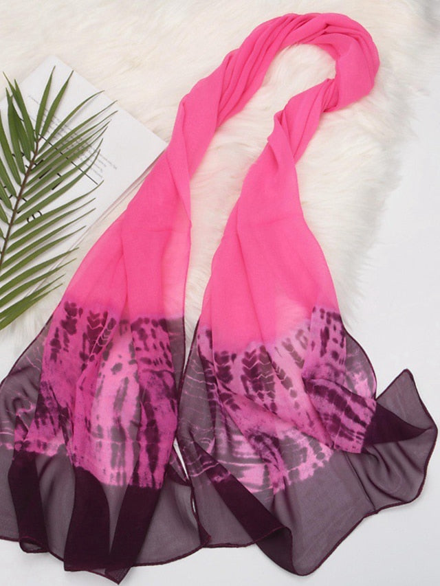 New Fashion Spring Summer Women Gradient Color Beach Scarf Shawls Female Wraps Sunscreen Hijab - LuckyFash™