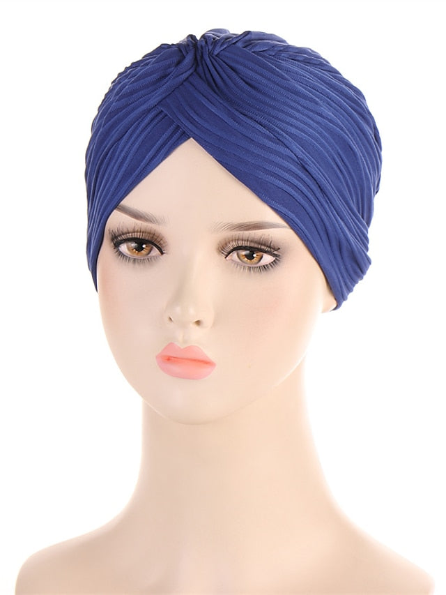 Indian Twist Knot Women Muslim Fold Hijab Turban Inner Caps Hair Care Hat Bonnet Headwear Wrap Head Scarf Femme Cover Beanies - LuckyFash™