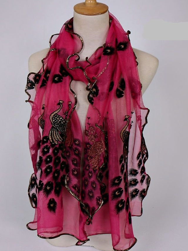 Women's Chiffon Scarf Dailywear Date Blue Scarf Animal - LuckyFash™