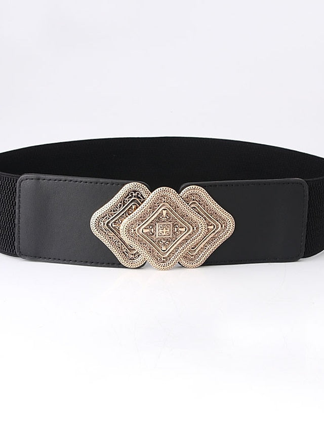 Women's Belt PU White Black Brown Rose Red Wide Belt Outdoor Holiday Multicolor Pure Color / Spring / Summer / Fall / Winter - LuckyFash™