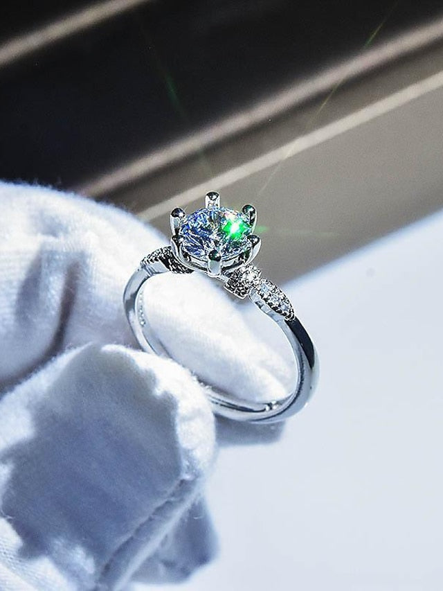 Wedding Ring For Women's Anniversary Party Evening Gift Imitation Diamond Alloy Classic - LuckyFash™